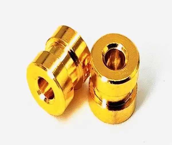 Gold plated Brass CNC Lathing Parts Machined Brass Bush for Beauty Equipment
